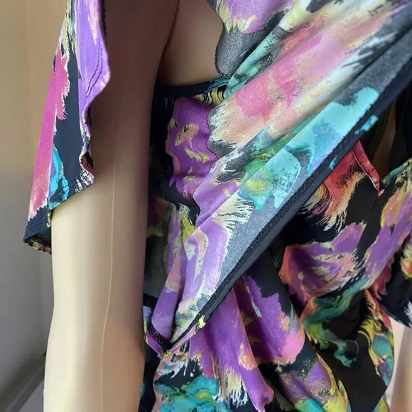 Heart Soul Artsy Abstract Floral Beach Summer Vacation Casual Top Blouse Women S - Picture 6 of 7